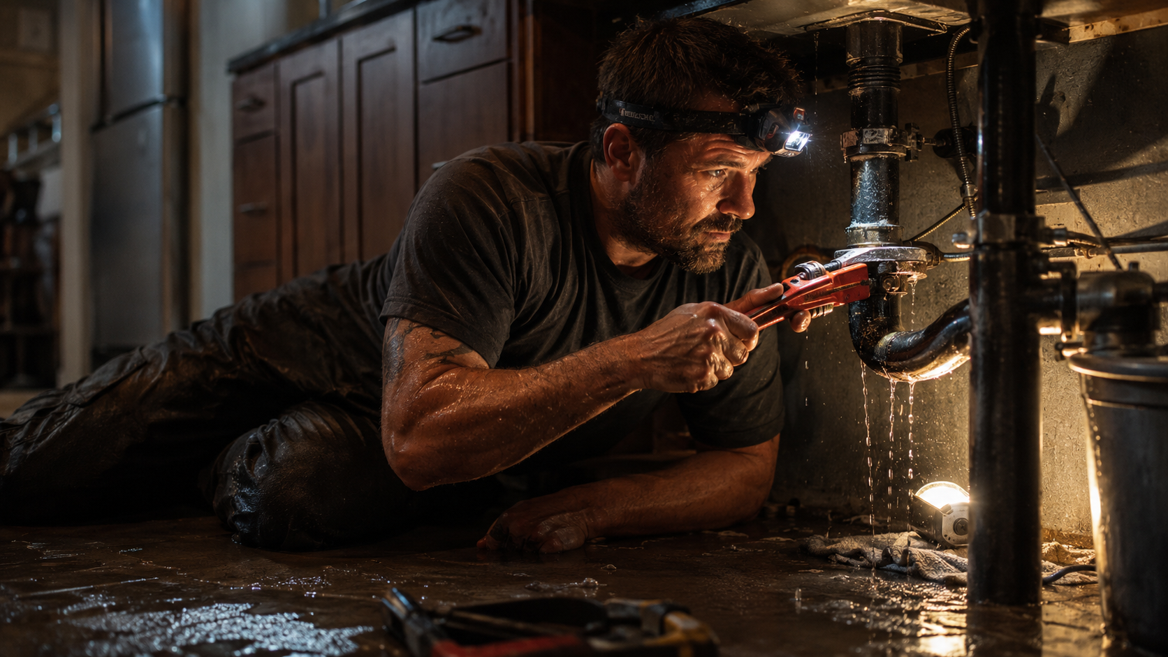 Plumbing crew on the job